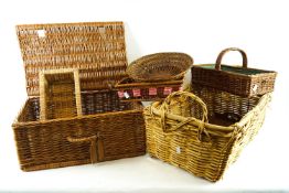 A collection of wicker baskets of varying sizes