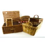 A collection of wicker baskets of varying sizes