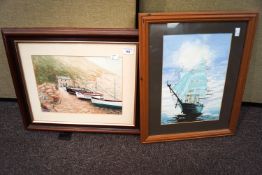 Two framed and glazed boating scenes