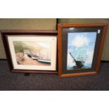 Two framed and glazed boating scenes