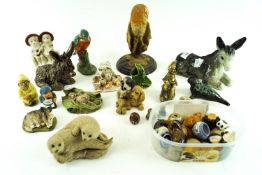 A collection of assorted figures depicting birds, donkeys,