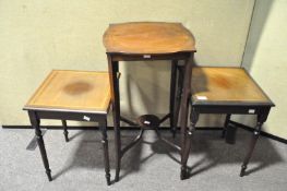 A pair of mahogany tables and another