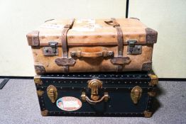 A trunk and a suitcase