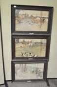 Three Cecil Aldin Hunting prints