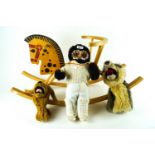 A rocking horse and other toys