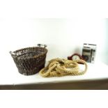 A tug of war rope and other items