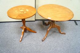 Two tripod tables