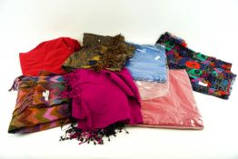 Three pashminas and other scarves