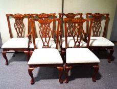 A table and six chairs