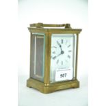A brass cased five glass carrige clock,