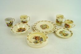 A collection of Bunnykins ceramics to include three plates, dish,