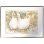 After Alan Barlow, lithograph, Geese, signed lower right and dated 89,