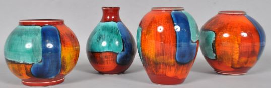 Four Poole pottery gemstone vases, all of assorted ovoid form,