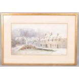 J M Young, Cotswold scene, watercolour,