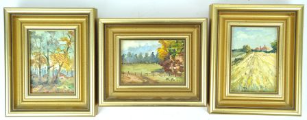 Sheelagh Michalski, Thetford Forest, oil on canvas & oil on panel,