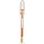 A mahogany brass mounted stick barometer in the Victorian style,