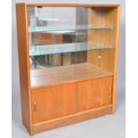 Herbert Gibbs, a 1960s retro vintage teak wood mirror backed display cabinet