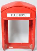 A bespoke made reproduction wall mounted telephone box, in the traditional style,