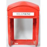 A bespoke made reproduction wall mounted telephone box, in the traditional style,