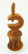 A late 19th century boxwood wool winder, 25cm long,