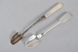 A silver plain fiddle pattern stilton scoop, London 1839