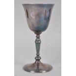 A small silver goblet, with plain foot and a baluster stem set with a bell bowl, Sheffield 1991