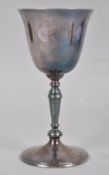 A small silver goblet, with plain foot and a baluster stem set with a bell bowl, Sheffield 1991