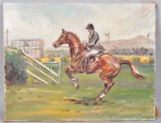 20th century school, The show jumper, oil on canvas