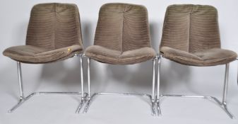 Tim Bates Pieff, a set of three 1970's retro vintage chrome cantilever chairs