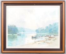 Mark Gibbons, Low Tide at Dittisham, oil on canvas, signed lower right, framed,