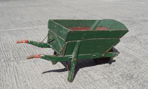 A wooden green painted wheelbarrow Approx 156cm long