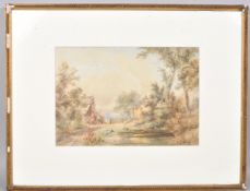 W Appleton, Figures in a Landscape, watercolour, signed lower left, mounted and framed,