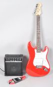 A Crafter Cruiser red electric guitar,