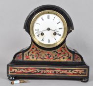 A late 19th century mantel clock, of arched rectangular form,