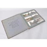 An early 20th century postcard album, containing three WWI hospital scenes,