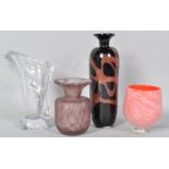 A collection of studio glass to include Mtarfa, Phoenix glass and another,