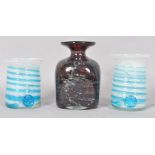 A collection of 20th century studio art glass Mdina vases