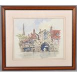 Roland Hill, Salisbury Cathedral, watercolour, signed and inscribed verso