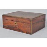 A mid 19th century brass bound rosewood writing slope, with fitted interior, 12cm high,