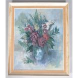 Charles Bone, Still Life with a vase of flowers, oil on board, signed lower right, framed,