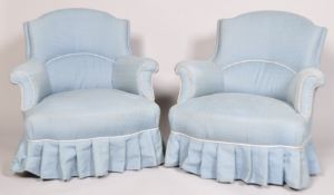 A pair of Victorian tub shaped armchairs,