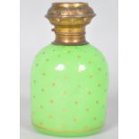 A 19th century green opaline glass scent bottle, of cylindrical form,