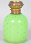 A 19th century green opaline glass scent bottle, of cylindrical form,