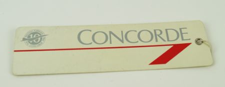 An un-used Concorde cabin luggage bag label for the 10th Anniversary year,