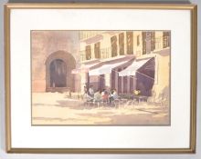 Jack Orford, watercolour, restaurant scene,