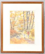 Roland Hill, October walk, watercolour, signed and inscribed verso