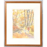 Roland Hill, October walk, watercolour, signed and inscribed verso