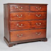 A George III mahogany chest of drawers,