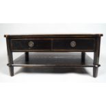 A Laura Ashley 'Henshaw' coffee table, with two frieze drawers and an under tier, 45cm high,