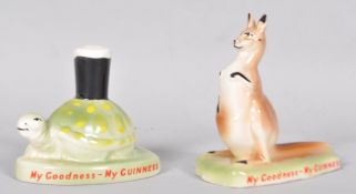 Two reproduction Carltonware Guinness advertising figures of a tortoise and a kangaroo